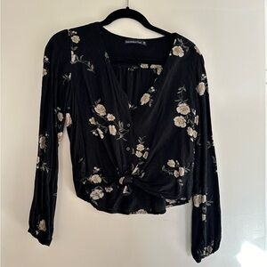 Abercrombie & Fitch Tie Front Floral Blouse